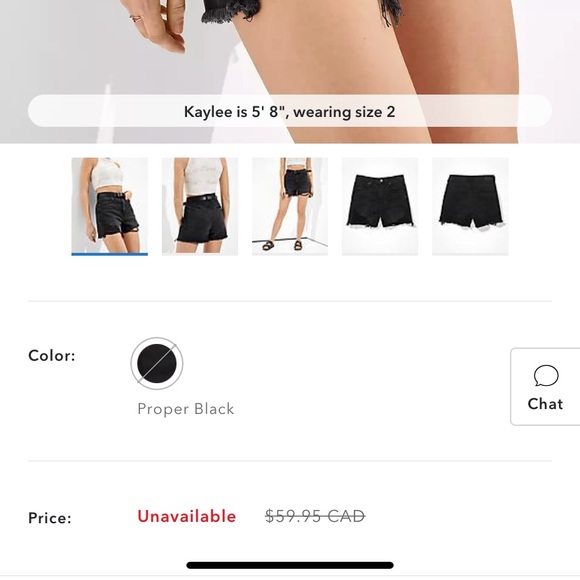NEW American eagle mom shorts size 4 in black - Picture 3 of 5